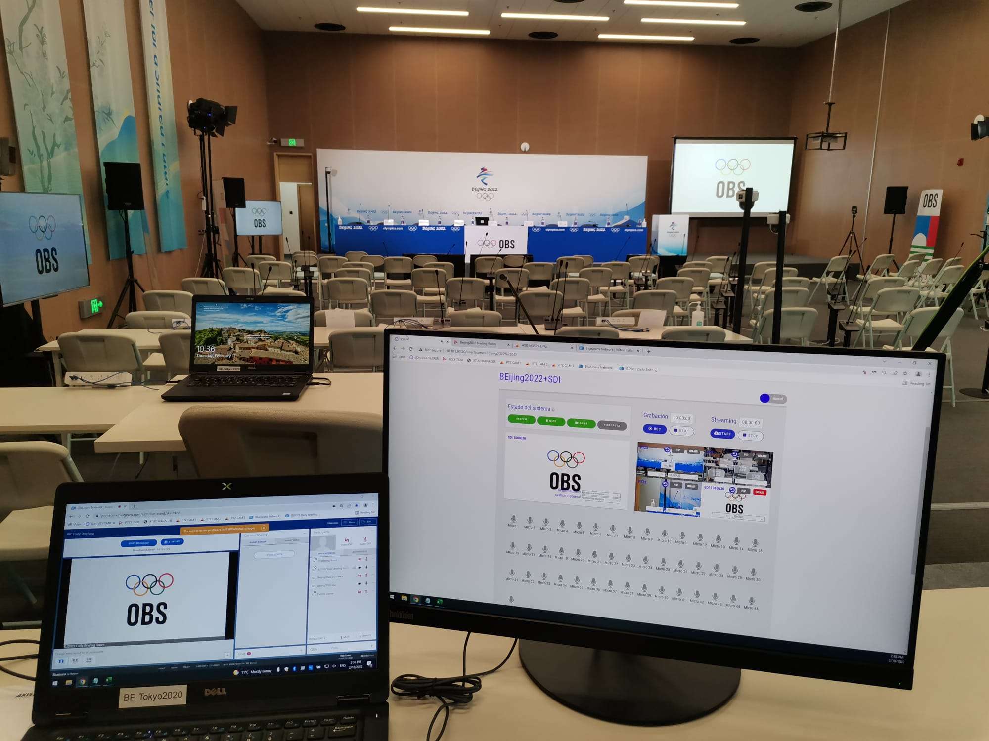 Sala de conferencias de las Olimpiadas de Beijing 2022 con IOn Technbology